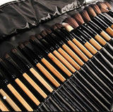 24 Pcs Bamboo Brush Set- Powder Highlighter Contour Foundation