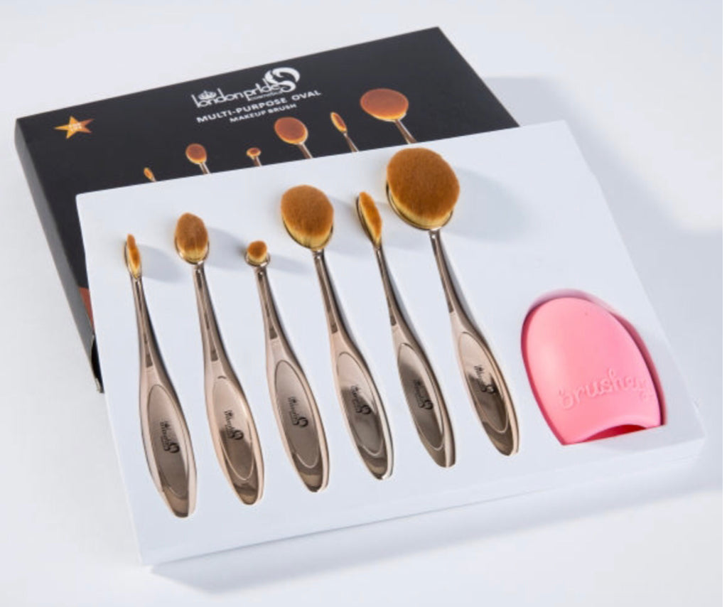 Gold Oval Makeup Brushes, Rose Gold Oval Makeup Brushes