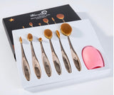 Multi Purpose Oval Makeup Brush 6Pcs  100% Fiber ROSE GOLD