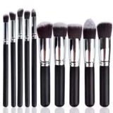 Black Handle-Silver  Kabuki 10 Pcs Brush set